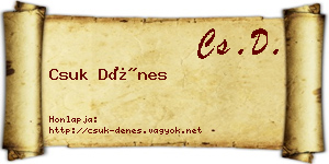 Csuk Dénes névjegykártya